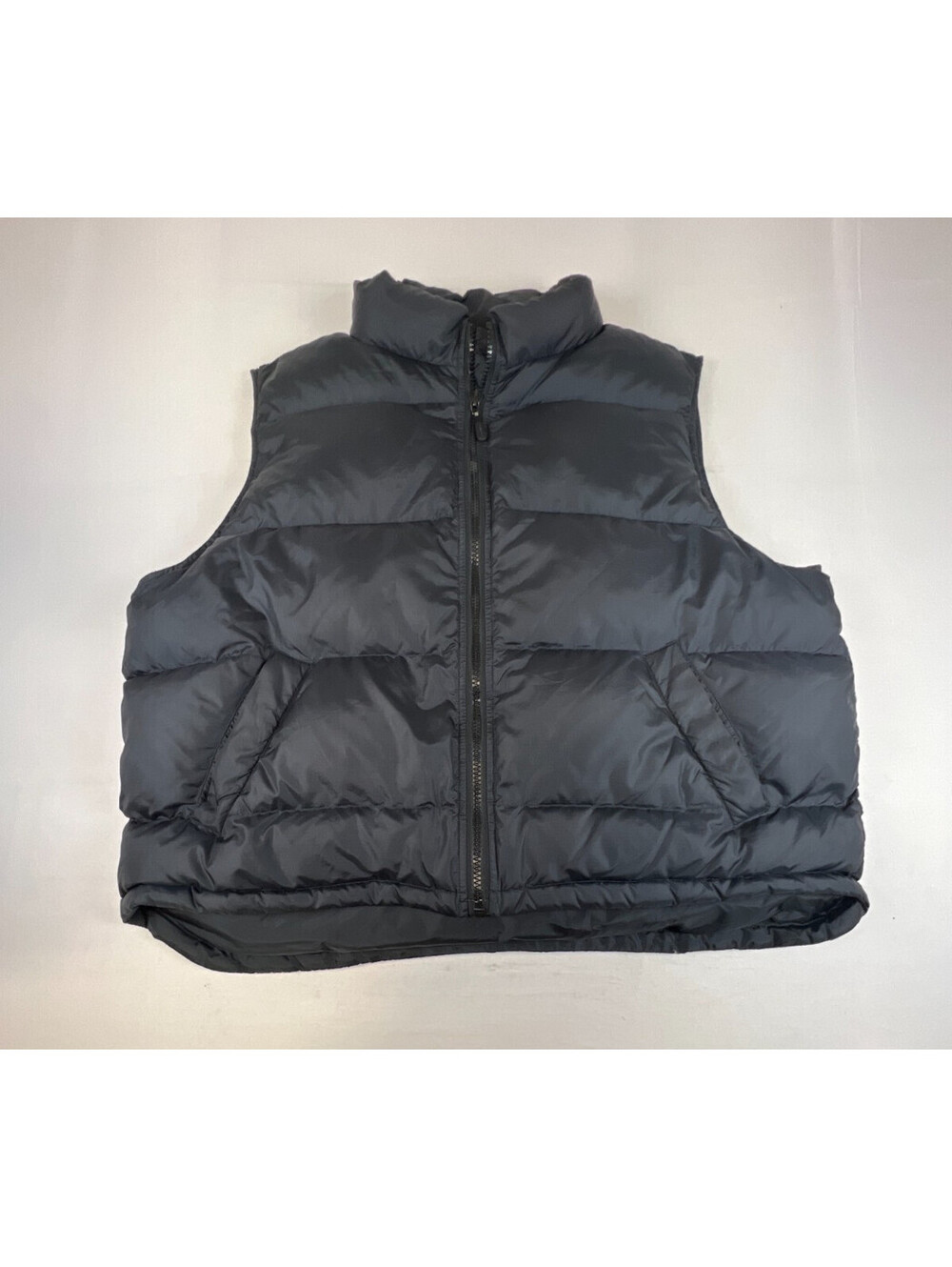 Eddie Bauer Men XXL Black Goose Down Puffer Vest Full Zip Outerwear Outdoor